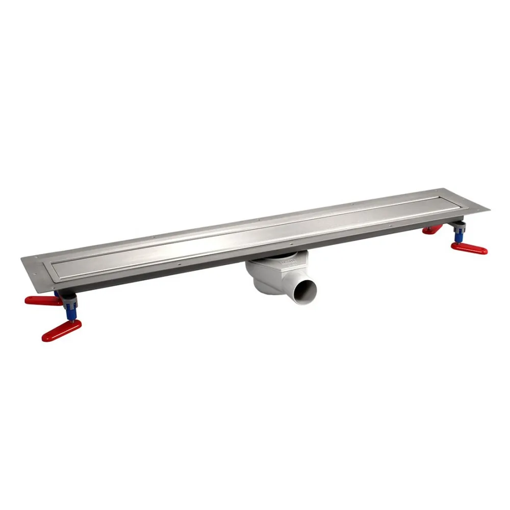 Wiper VF linear drain set with waste trap and adjustable legs